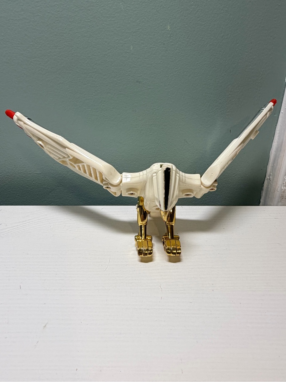Vintage Mighty Morphin Power Rangers 1995 MMPR 9” White Ranger Falcon Zord AA3
